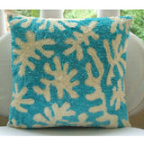 Aquamarine Corals - Blue Art Silk Decorative Euro Sham