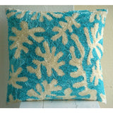 Aquamarine Corals - Blue Art Silk Decorative Euro Sham