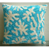 Aquamarine Corals - Blue Art Silk Decorative Euro Sham