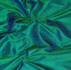 Peacock Silk Dupioni Fabric By The Metre