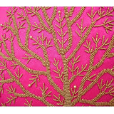 Fuchsia Tree Of Life - Fuchsia Pink Art Silk Decorative Euro Sham