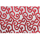 Cayenne Red Scrolls Printed Velvet Fabric By the Metre