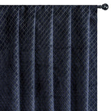 Geometric Navy Blue Velvet Fabric By The Metre, Jacquard Velvet Fabric