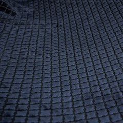 Geometric Navy Blue Velvet Fabric By The Metre, Jacquard Velvet Fabric