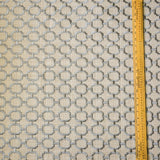 Beige Medallion Geometric Embroidered Fabric By The Metre, Cotton Embroidery