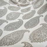Grey Paisley Woven Fabric By The Metre, Cotton Fabric, Upholstery Fabric, Curtain