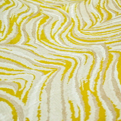 Chartreuse Waves Woven Fabric By The Metre, Polyester Cotton Fabric