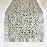 Polished Silver - Jacquard Silver Decorative Bed Runner and Cushion Cover