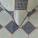 Pointillism - Embroidered Blue Decorative Bed Runner and Cushion Cover