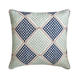 Pointillism - Embroidered Blue Decorative Bed Runner and Cushion Cover