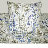 Garden Grace - Cotton Blue Decorative Bed Runner and Cushion Cover