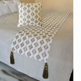 Mahsa - Linen Beige Decorative Bed Runner and Cushion Cover