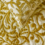 Serene Symphony - Velvet Beige Gold Decorative Bed Runner and Cushion Cover