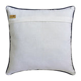 Pointillism - Embroidered Blue Decorative Bed Runner and Cushion Cover