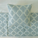 Estelle - Jacquard Light Blue Decorative Bed Runner and Cushion Cover