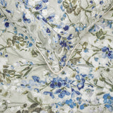 Garden Grace - Cotton Blue Decorative Bed Runner and Cushion Cover