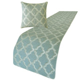 Estelle - Jacquard Light Blue Decorative Bed Runner and Cushion Cover