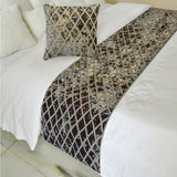 Grey Velvet Verve Decorative Bed Runner and Cushion Cover