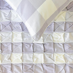 Lavender Plaid Knots - Cotton Lavender Decorative Bed Runner and Cushion Cover