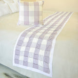 Lavender Plaid Knots Decorative Bed Runner and Cushion Cover