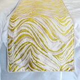 Yellow Whirls - Jacquard Yellow & Grey Decorative Bed Runner and Cushion Cover