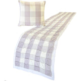Lavender Plaid Knots - Cotton Lavender Decorative Bed Runner and Cushion Cover