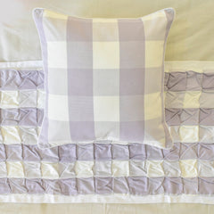 Lavender Plaid Knots - Cotton Lavender Decorative Bed Runner and Cushion Cover