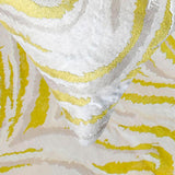 Yellow Whirls - Jacquard Yellow & Grey Decorative Bed Runner and Cushion Cover
