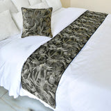 Liana - Jacquard Grey Decorative Bed Runner and Cushion Cover