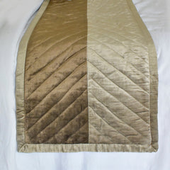 Plush Divide - Velvet Brown Decorative Bed Runner and Cushion Cover