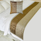 Plush Divide Decorative Bed Runner and Cushion Cover