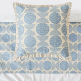 Ellara Blue - Linen Blue Decorative Bed Runner and Cushion Cover