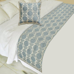 Ellara Blue Decorative Bed Runner and Cushion Cover