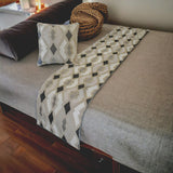 Thread Tale - Linen Beige Decorative Bed Runner and Cushion Cover