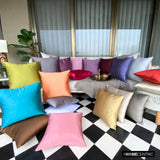 Off White Slub Satin - Off White Satin Throw Cushion Cover