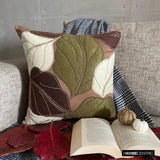 Leafy Collection - Brown Faux Suede Decorative Euro Sham