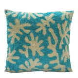 Aquamarine Corals - Blue Art Silk Decorative Euro Sham