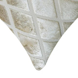 Rhombus Ivory - Ivory Velvet Throw Cushion Cover