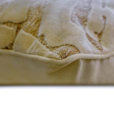 Velvet Strokes - Ivory Velvet Throw Cushion Cover