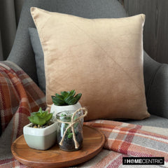 Velvet Beige Jules - Beige Velvet Decorative Euro Sham