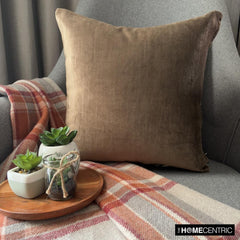 Velvet Choco Jules - Brown Velvet Decorative Euro Sham