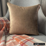 Velvet Choco Jules - Brown Velvet Throw Cushion Cover