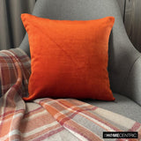 Velvet Orange Jules - Orange Velvet Throw Cushion Cover