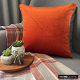 Velvet Orange Jules - Orange Velvet Throw Cushion Cover