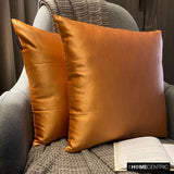Orange Slub Satin - Orange Satin Throw Cushion Cover