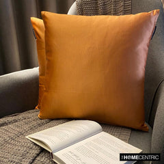 Orange Satin Throw Pillow Cover - Orange Slub Satin