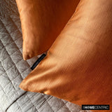 Orange Slub Satin - Orange Satin Throw Cushion Cover