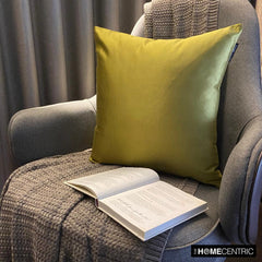 Chartreuse Satin Throw Pillow Cover - Chartreuse Slub Satin