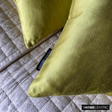 Chartreuse Slub Satin - Chartreuse Satin Throw Pillow Cover