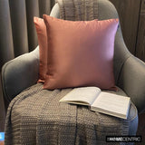 Dusty Pink Slub Satin - Pink Satin Throw Pillow Cover